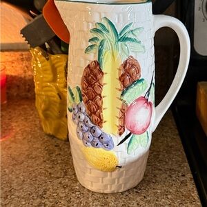 Tropical Fruit Ceramic Pitcher